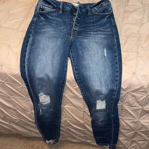 KanCan Dark Blue Distressed Skinny Jeans